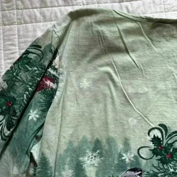 Y2k holiday pastel winter shirt women’s xxl collections etc birds snowflakes - Picture 8 of 8